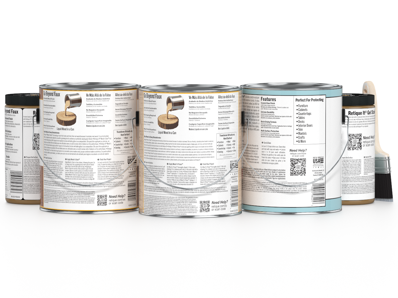 Retique ItÂ® Wood'n Kit cedar interior top coat, four large bottles of multi-purpose wood finish for interior projects.