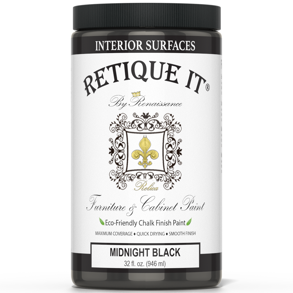 Retique It by Renaissance paint jar with label on a white background