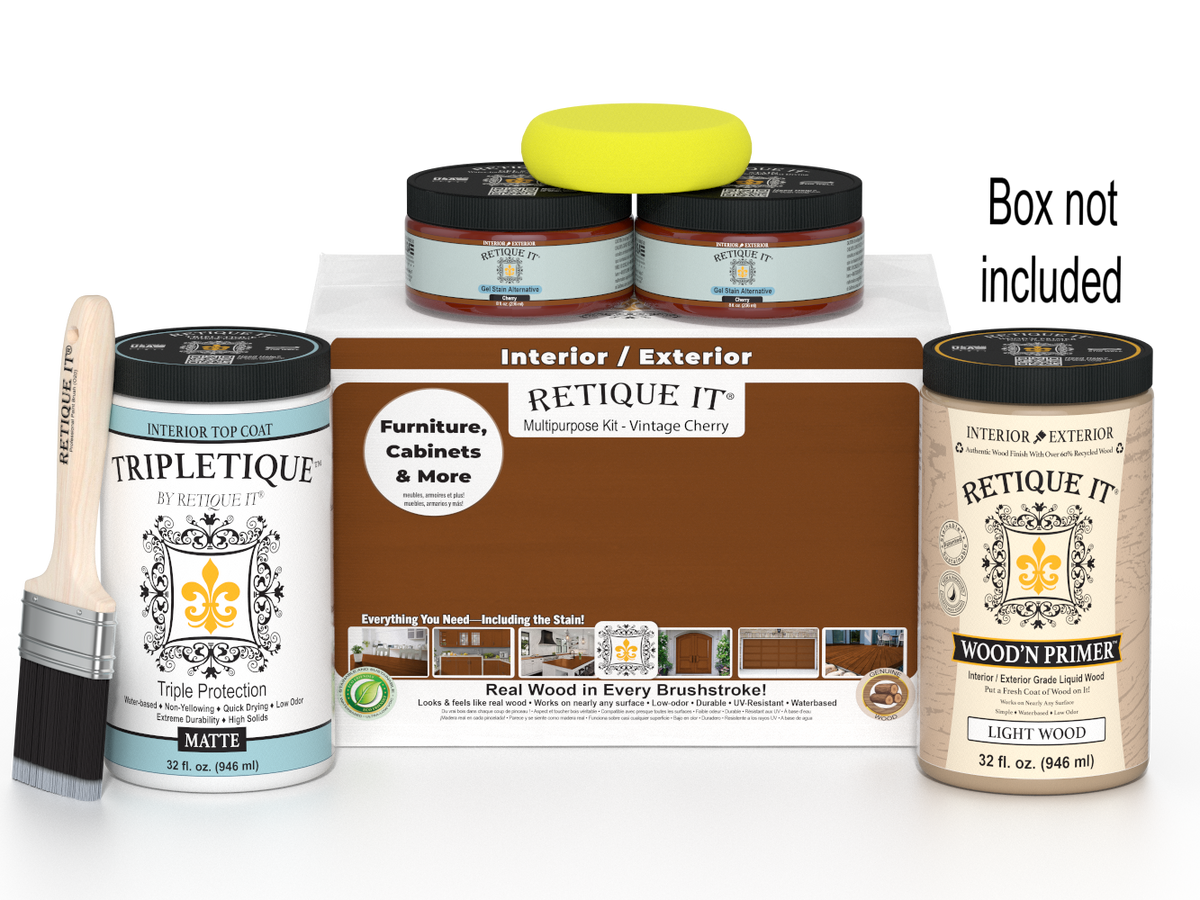 Retique It paint and primer set with packaging on a white background