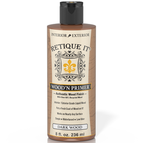 Bottle of Retique It Wood'n Primer on a white background