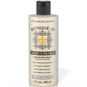 Bottle of Retique It Wood'n Primer on a white background