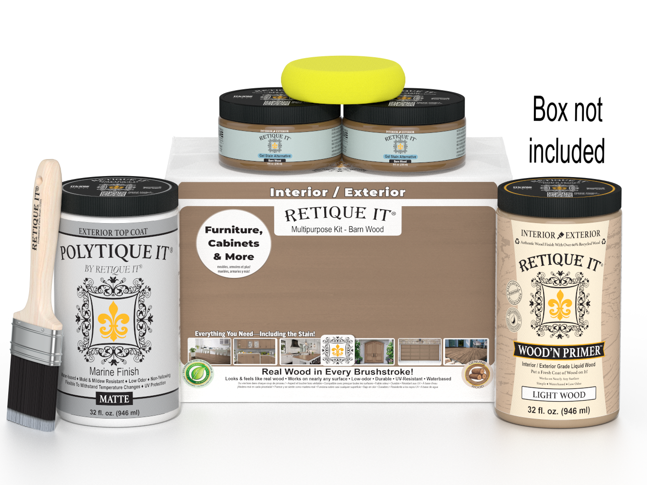 Retique It paint and primer set with packaging on a white background