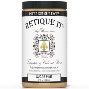 Retique It by Renaissance Furniture & Cabinet Paint in Sugar Pine, 32 oz jar, eco-friendly chalk finish paint for interior surfaces
