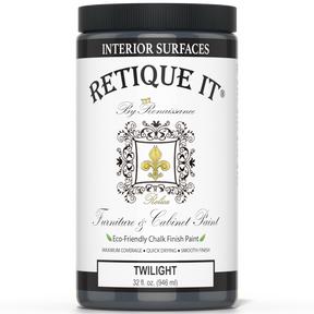 Retique It by Renaissance Furniture & Cabinet Paint in Twilight, 32 oz jar, eco-friendly chalk finish paint for interior surfaces.