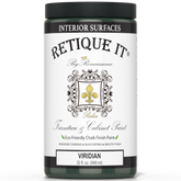 Retique It by Renaissance Furniture & Cabinet Paint in Viridian, 32 oz jar, eco-friendly chalk finish paint for interior surfaces.