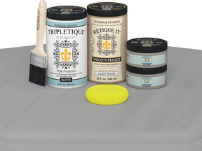 Large Weathered Wood Multi-purpose Smooth Finish Kit from Wood'n Finish Kits by Retique It® with interior top coat in a weathered wood look.