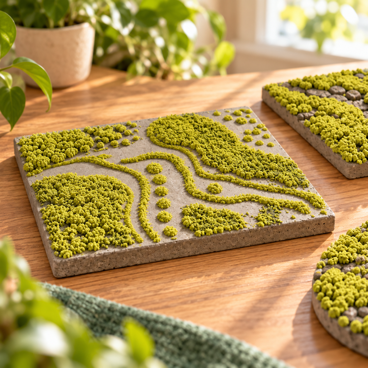 DecoArt Bloom Texture Paint in Acid Moss green with a raised, textured finish on a decorative surface