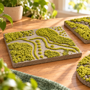 DecoArt Bloom Texture Paint in Acid Moss green with a raised, textured finish on a decorative surface