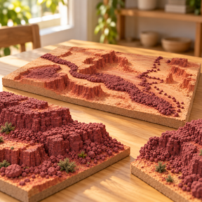 DecoArt Bloom Texture Paint in Bloodstone Clay displayed in a textured art surface close-up