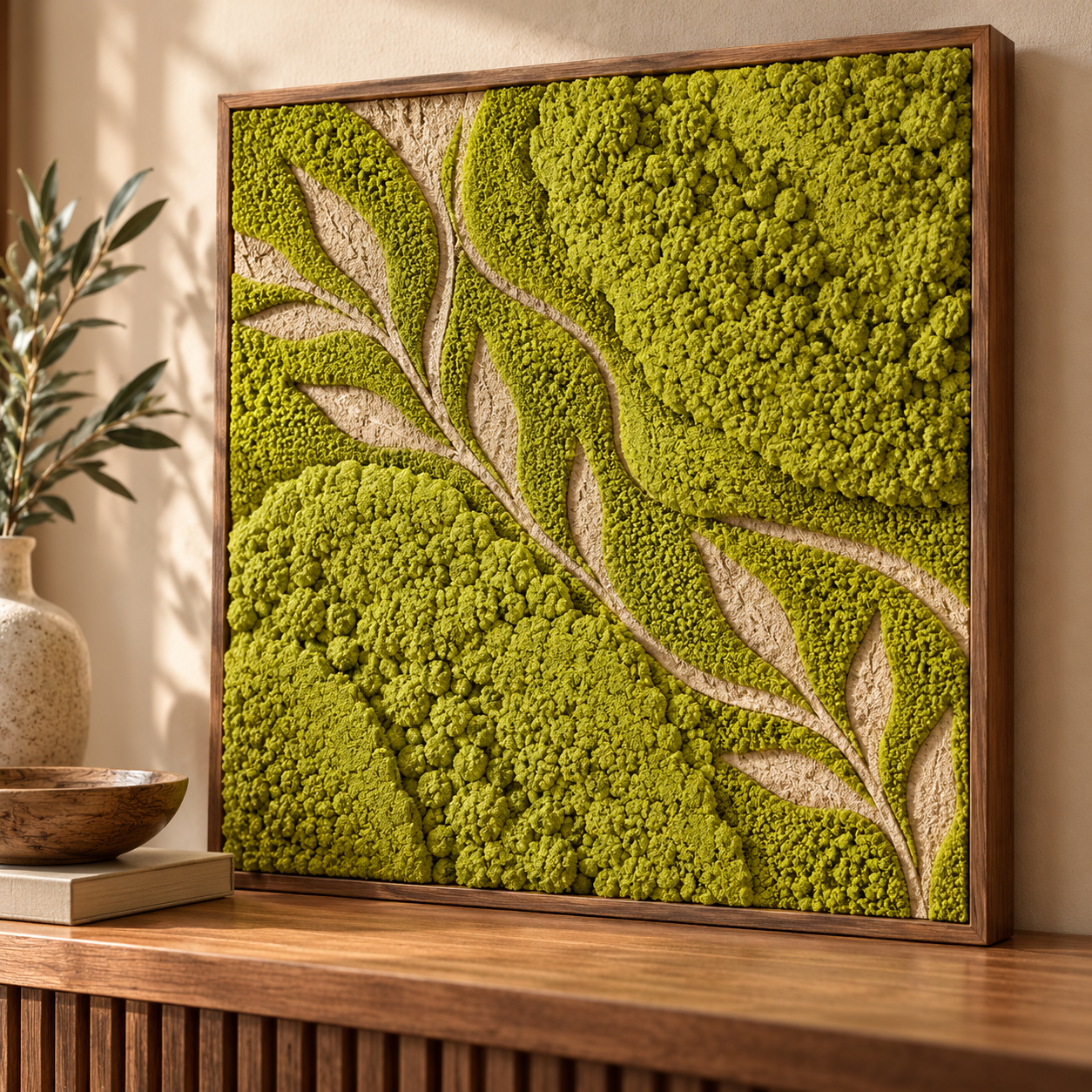 DecoArt Bloom Texture Paint in Acid Moss green displayed on textured home decor surface