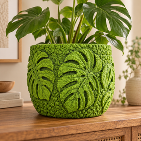 DecoArt Bloom Texture Paint in Verdant Pulse shown in a lifestyle home decor setting