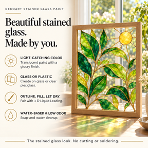 DecoArt Stained Glass Paint in red for creating colorful glass art projects