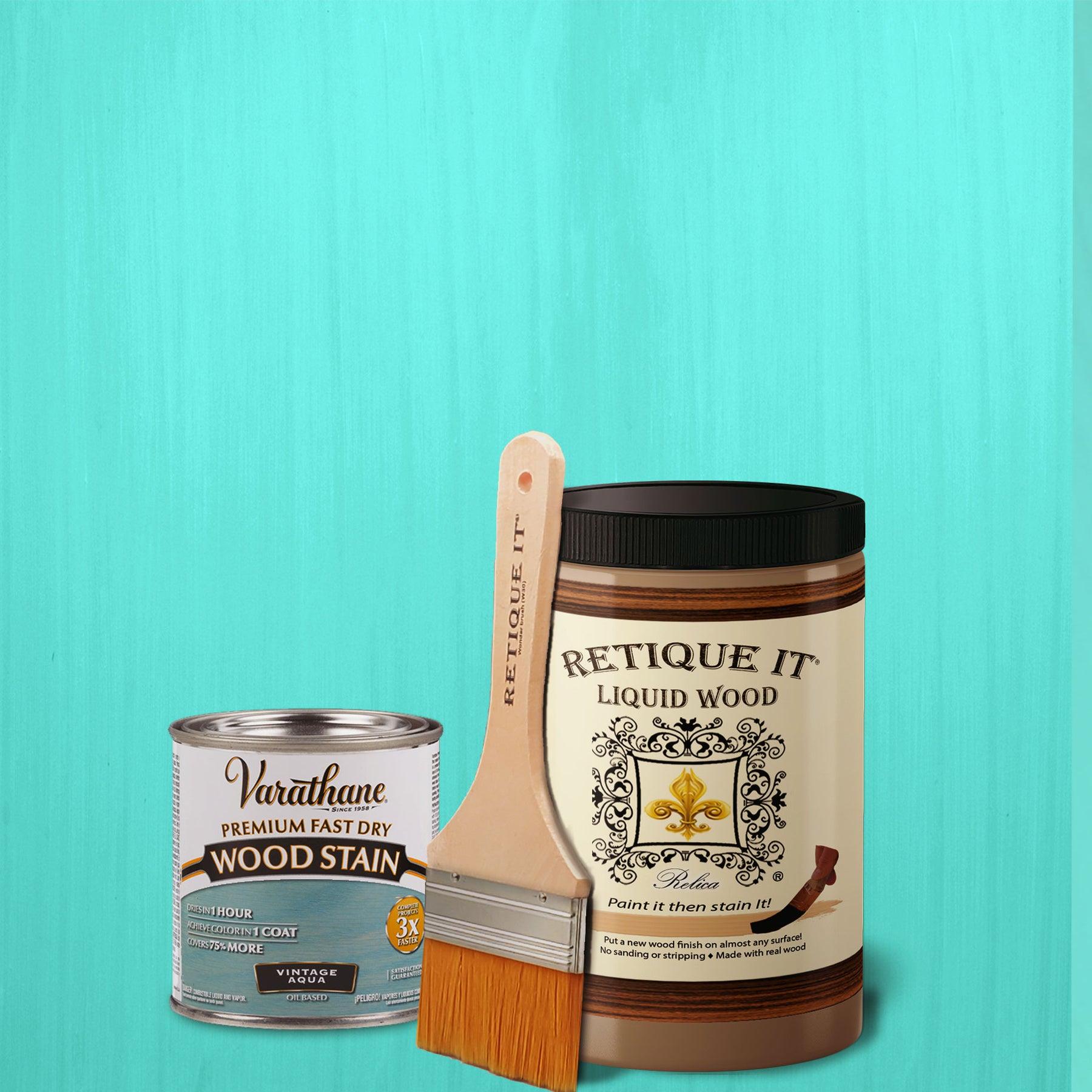 Liquid Wood Kit - Vintage Aqua Oil-based Stain